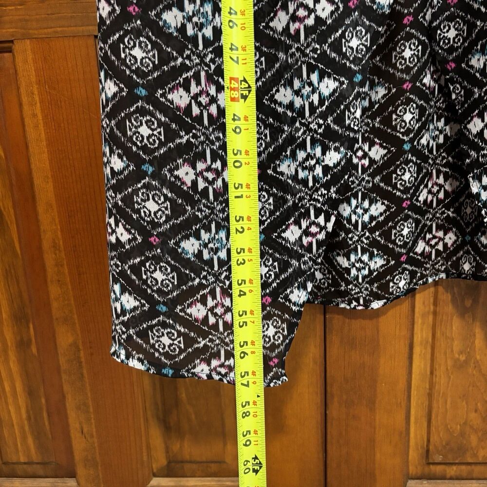 Torrid Ikat Chiffon Multicolored Geometric Print Sheer Dress Women's Size 3 3X - Picture 9 of 9